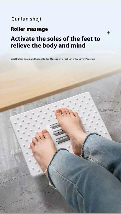 Home/Office Footrest Under Desk Foot Stool Anti-Crossed Legs Semi-Circular Rocking Anti-Slip Massage Roller Footrest Foot Stool