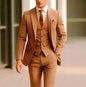 Green Mens Suits Casual 3 Pieces Slim Fit Notch/Peak Lapel Formal Wedding Groom Wear Blazer Tuxedos for Party(Blazer+Pants+Vest)