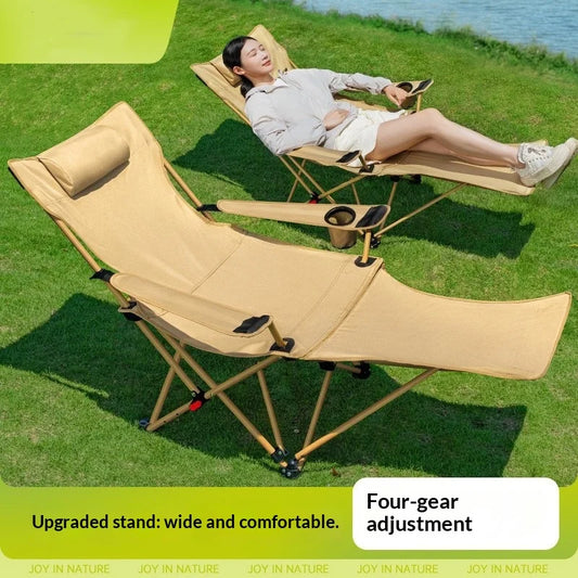 Portable Folding Beach Chair Lightweight Adjustable Reclining Sun Lounger Camping Picnic Travel Outdoor Portable Chair Chair