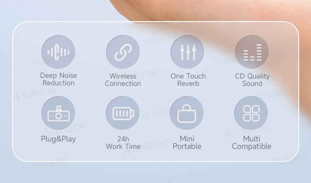 AXNEN Wireless Mini Lapel Microphone Bluetooth Magnetic Attraction Noise Reduction Card for Mobile Phone Live Broadcast Gaming