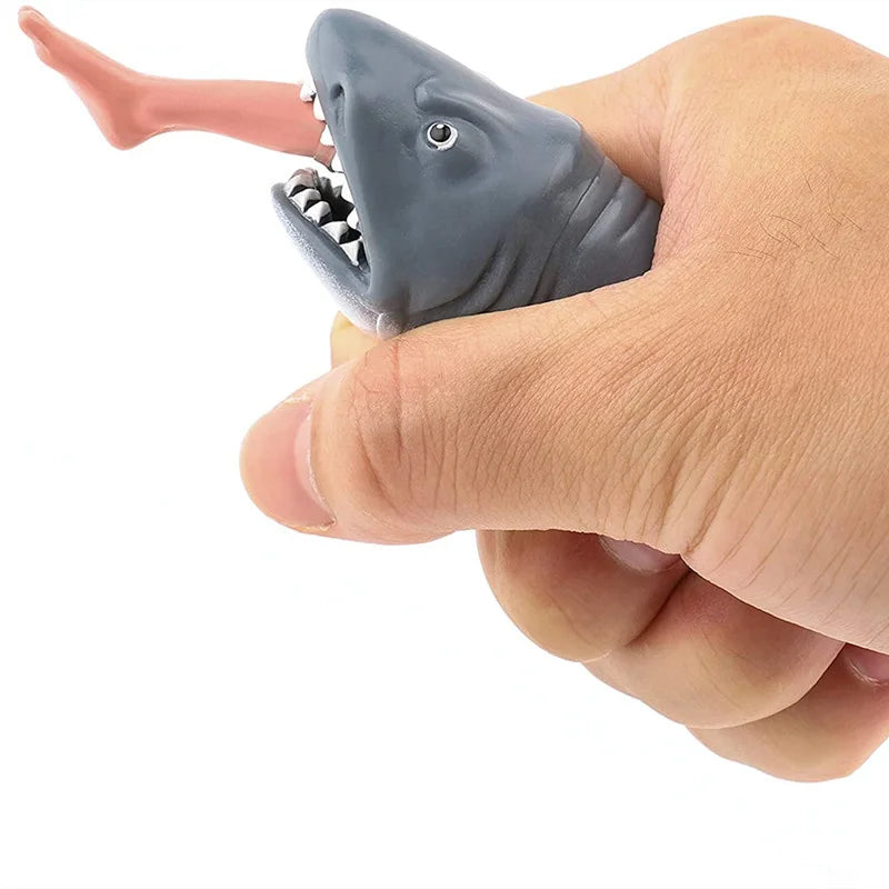 2pcs Man eating Shark Squeezing Fun Toys Terrifying Animal Mischievous Humorous Easy Stress Relieving Anti stress Toys Pinching
