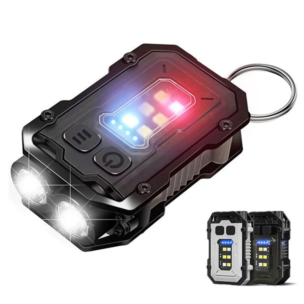 High Bright Flashlight USB Charging Super Bright Torch 180LM Portable Keychain Light Multifunctional for Camping Fishing Walking