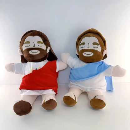 Breathing Jesus Plush Toy Soft Calming Sacred Heart Comfort Plushie for Kids, 4 Breathing Modes, Easter Christmas Gift