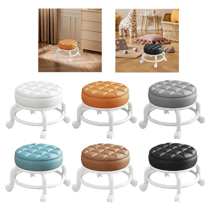 360° Rotating Low Roller Seat Stool Kids Women Heavy Duty Pulley Wheels Stool for Living Room Barber Shop Garage Home Salons