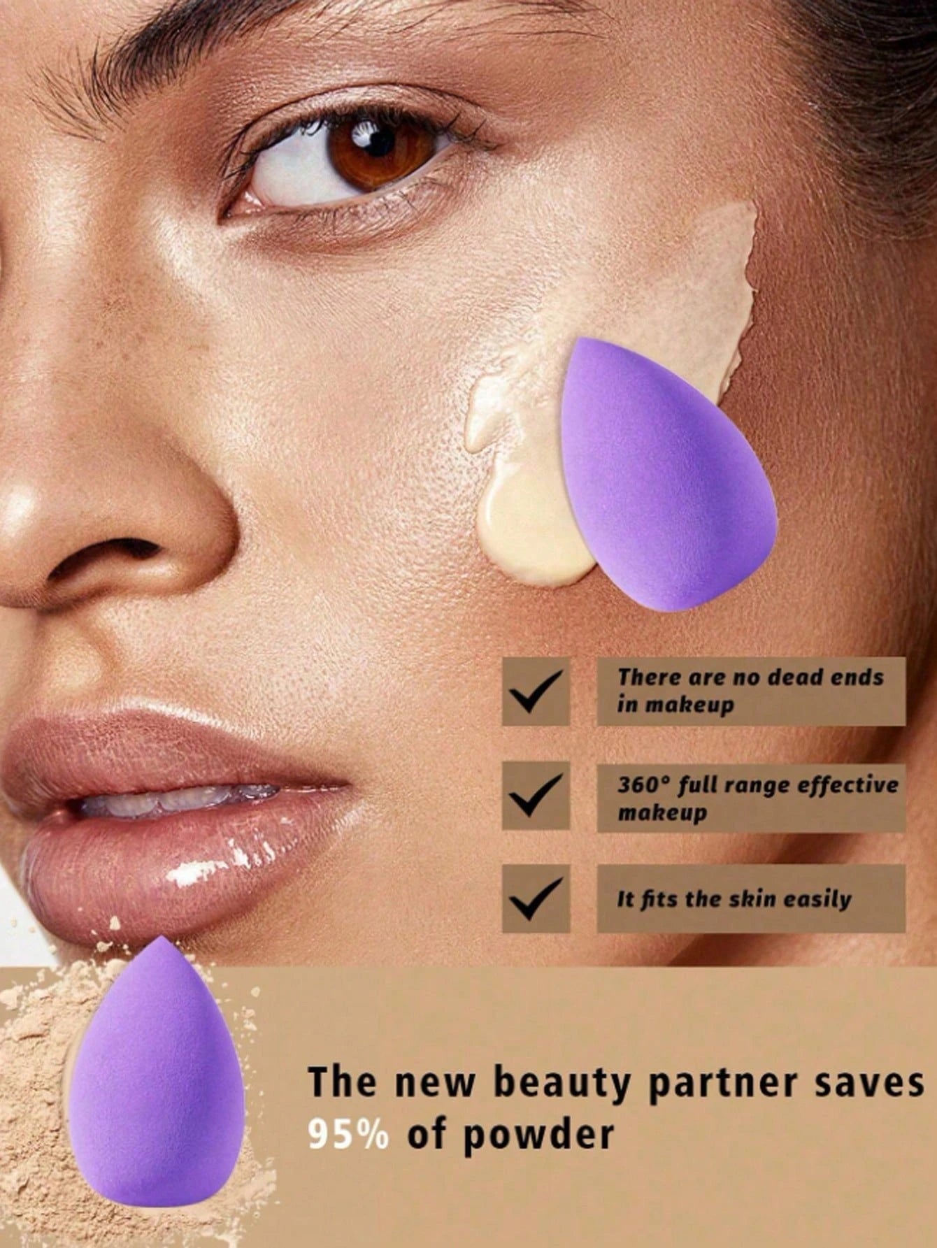 3/20/60Pcs Portable Reusable Water Drop Shape Mini Blender Sponge Beauty Cosmetic Foundation Cosmetic Sponge Makeup Blender