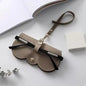 Litchi Embossed Glasses Cover Cute Hanging Pu Leather Sunglasses Reading Glasses Storage Bag Portable Travel Eyewear Holder