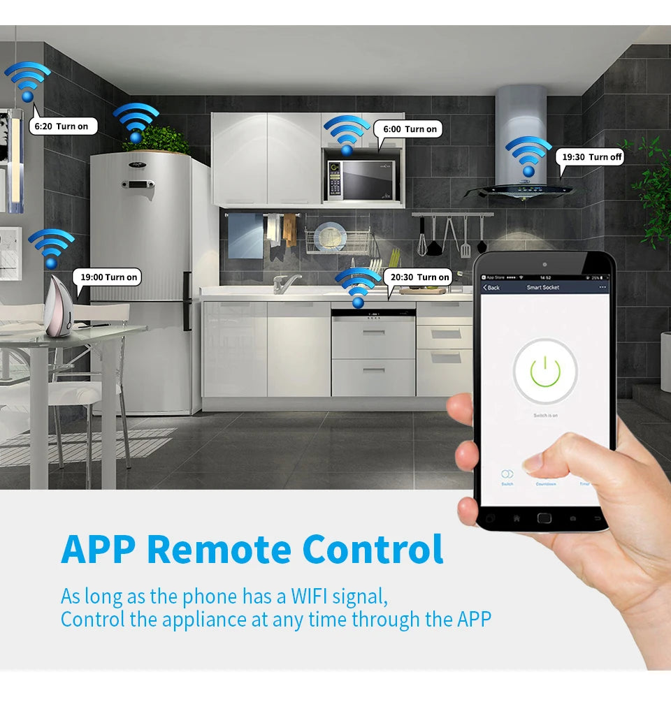 Universal Breaker Timer Smart Life APP Wireless Remote Control Works with Alexa Google Home DIY WiFi Smart Light Switch
