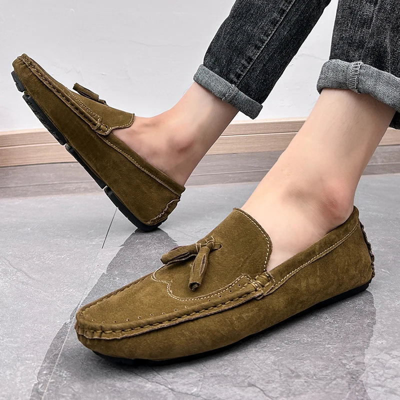Loafers Men Casual Shoes Tassel Brogue Big Size Driving Shoes Men Loafers Moccasins Breathable Slip on Loafers for Men Shoes