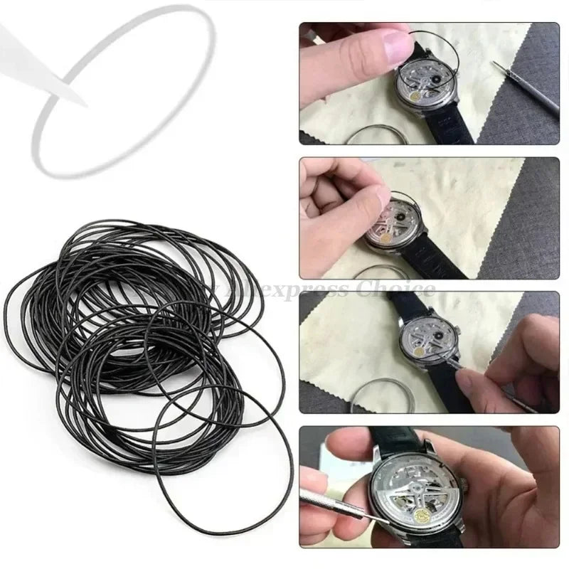 Watch Gasket Grease Watch Case Rubber Waterproof O-Ring Seal 0.5/0.6/0.7/0.8mm Oil-resistant Watch Repair Tool for Watchmaker