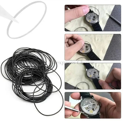 Watch Gasket Grease Watch Case Rubber Waterproof O-Ring Seal 0.5/0.6/0.7/0.8mm Oil-resistant Watch Repair Tool for Watchmaker
