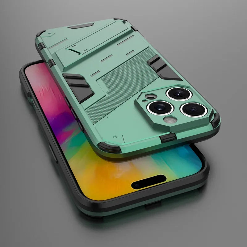 Armor Shockproof Protective Magnetic Holder Case For iPhone 17 Pro Max 16 15 14 12 13 11 Pro Max Plus 17Air 13 12 Mini Cover