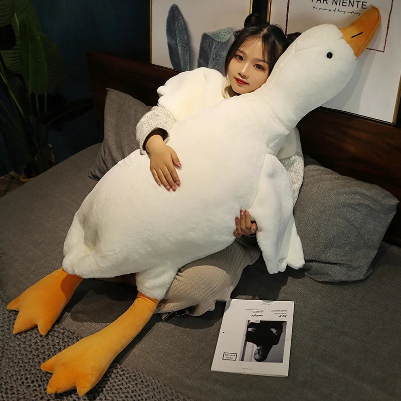 50-160cm Large Brown Hug Animal Duck Kawaii Giant Goose Plush Toy Sleeping Pillow Big Soft Stuffed Doll Party Gift for Boy Girls