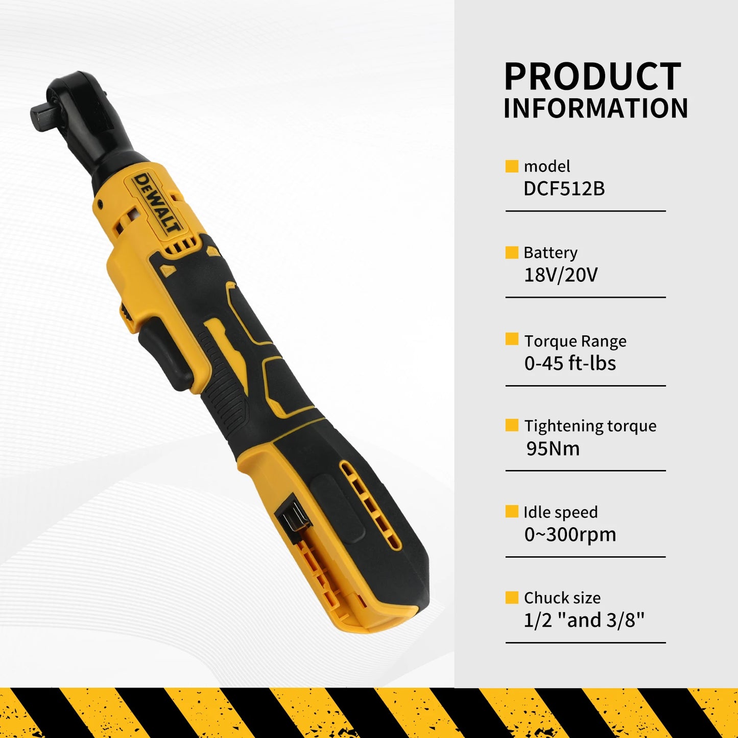 Dewalt DCF512/DCF513 Brushless Ratchet Right Angle Wrench LED Cordless Driver Variable Speed Power Wrench 20V Power Tools