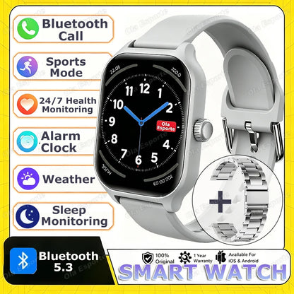 2026 New Men's Smart Watch Women's Gift Heart Rate Blood Oxygen Sports Fitness Watch Electronics Bluetooth Call Smartwatch HW12