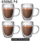 2-18PCS Double Wall High Borosilicate Glass Mug Heat Resistant Tea Milk Juice Coffee Water Cup Bar Drinkware Gift Creativity Set