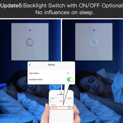 Tuya Wifi/Zigbee RF433 EU Smart Wall Switch 1/2/3/4 Gang Touch Sensor Button No-Neutral Wire,Voice With Alexa Google Home