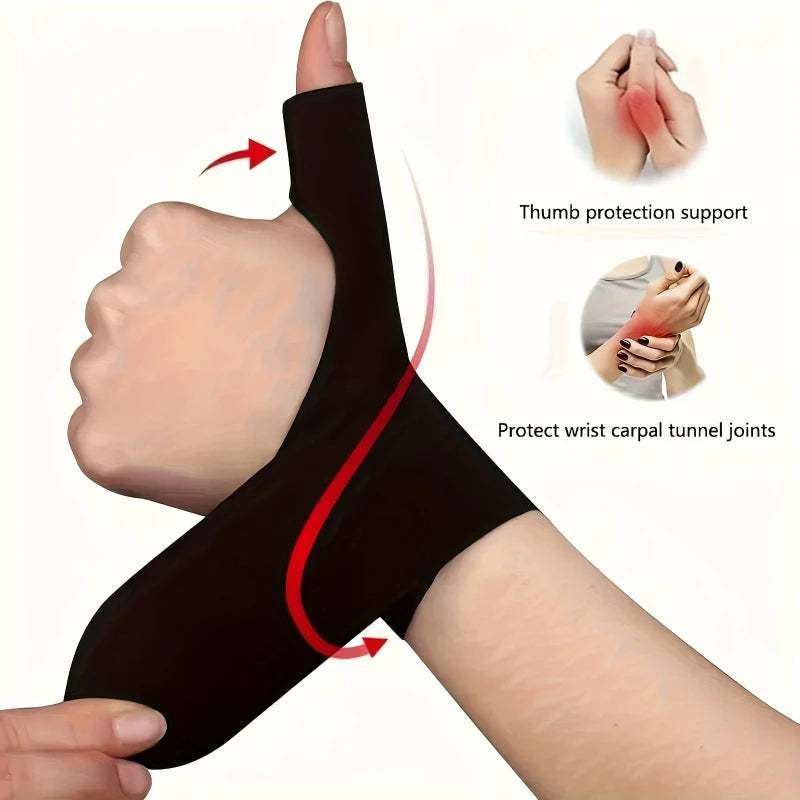 2Pcs Thumb Wrist Support Brace, Lightweight Elastic Wrist Thumb Compression Sleeve for Typing, Tendonitis, Arthritis Pain Relief