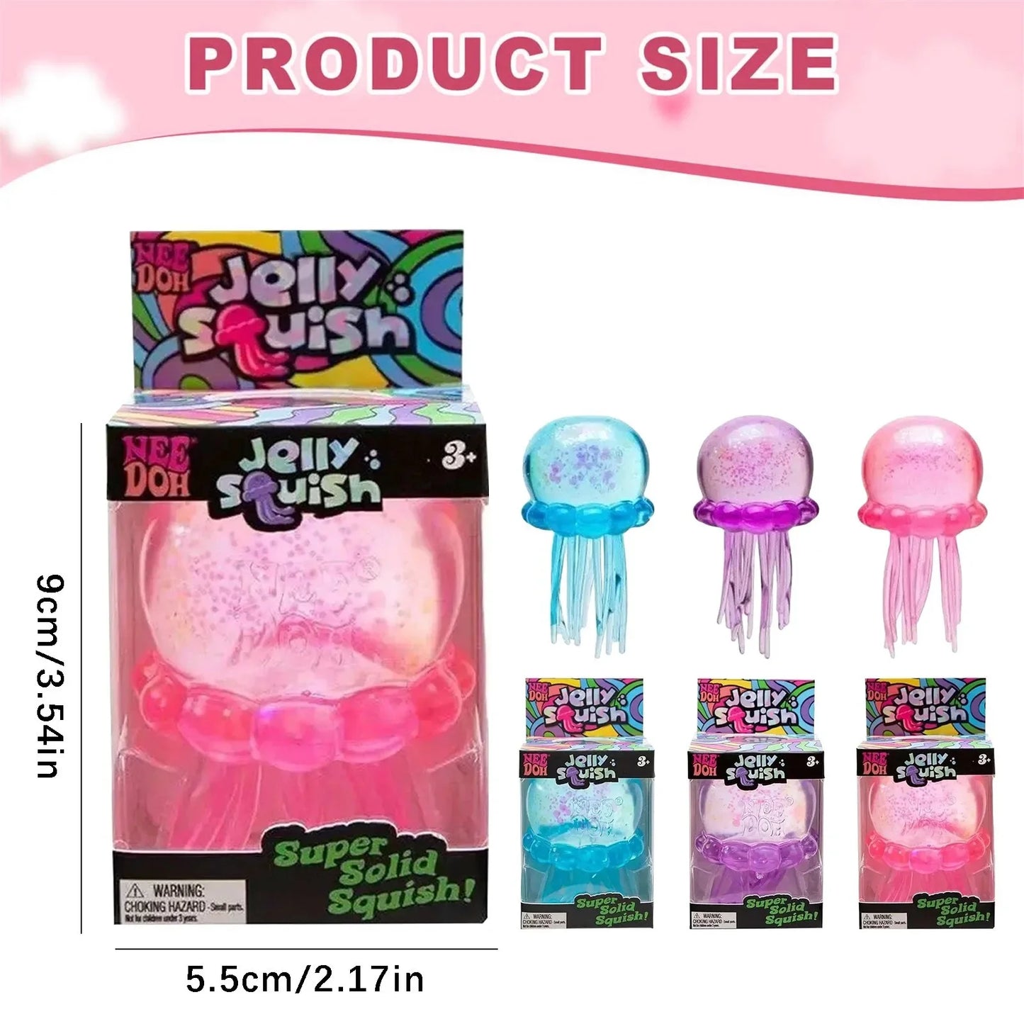 Squishies Nee Doh Meduza Zabawka do ściskania, Zabawka sensoryczna wodna Miękka galaretka do ściskania, antystresowa zabawka fidget