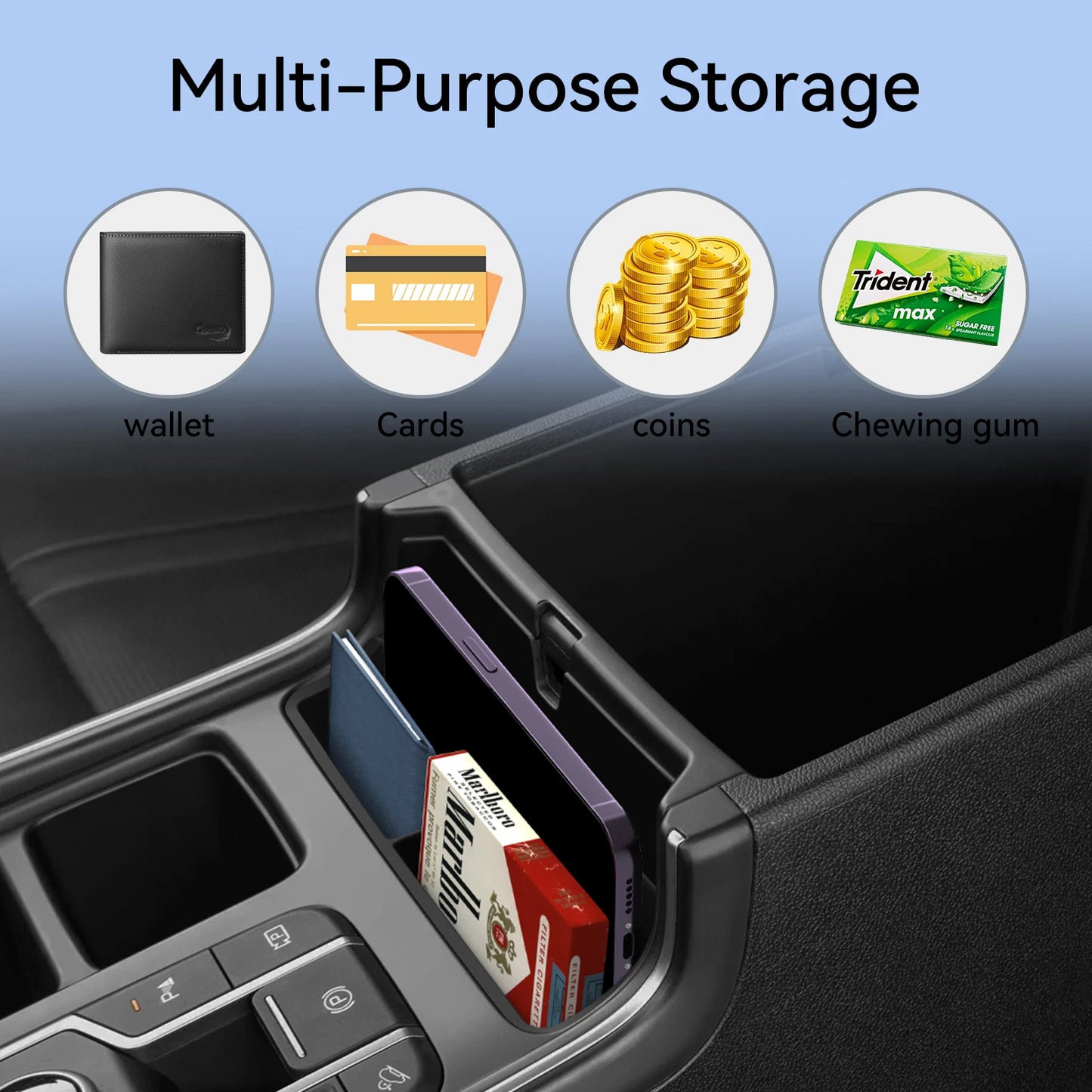 LUCKEASY for Kia Sorento 2021-2025 Central Console Storage Box Car Accessories Organizer Storage Case In Front Of Armrest Box