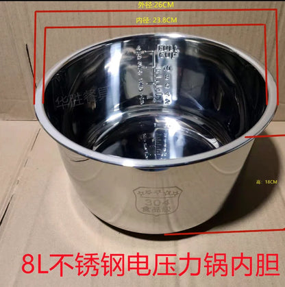 Electric pressure cooker liner stainless steel 304 non-stick pan universal old-fashioned rice cooker lining