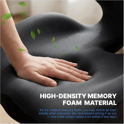 Ergonomic Memory Foam Seat Cushion Lumbar Support Pad Relieve Tailbone Sciatica Pain For Office Chair Car Seat Daily Use