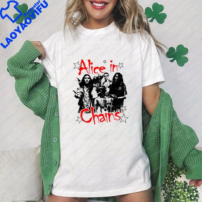 Men's T-shirts and Tank Tops. Comfortable Short-sleeved Shirts for Both Men and Women By Alice in Chains, Suitable for Summer.