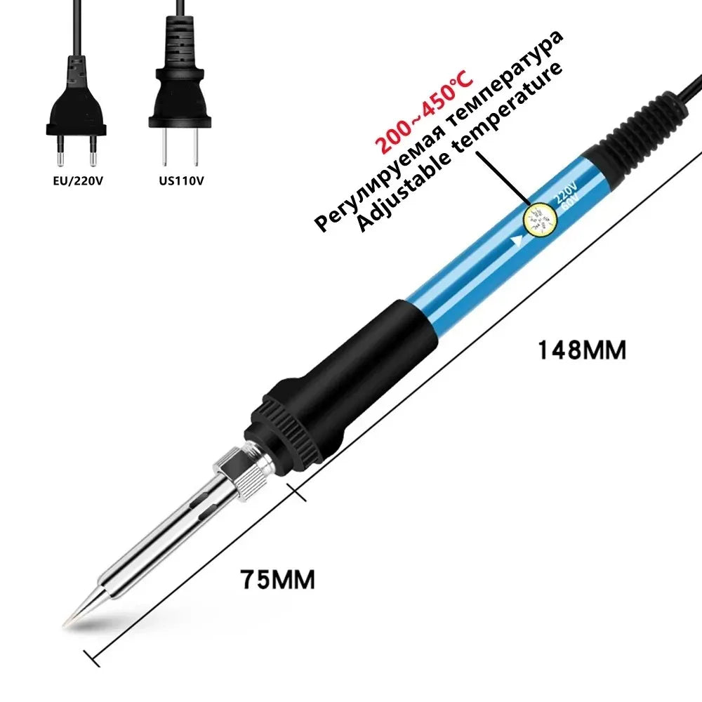 Adjustable Temperature Electric Soldering Iron 60W 220V or 110V Electric Soldering Iron Welding Solder Repair Tool