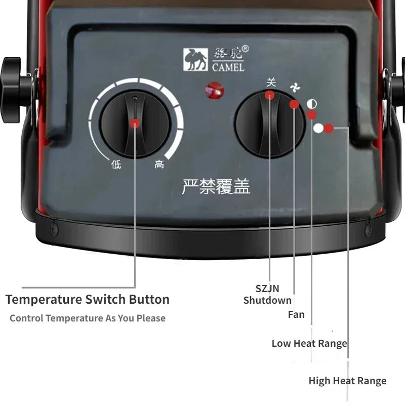 Industrial Portable Electric Heater Blower Natural Hot wind Adjustable Ceramic Heating Stove Radiator Thermal Air Warmer