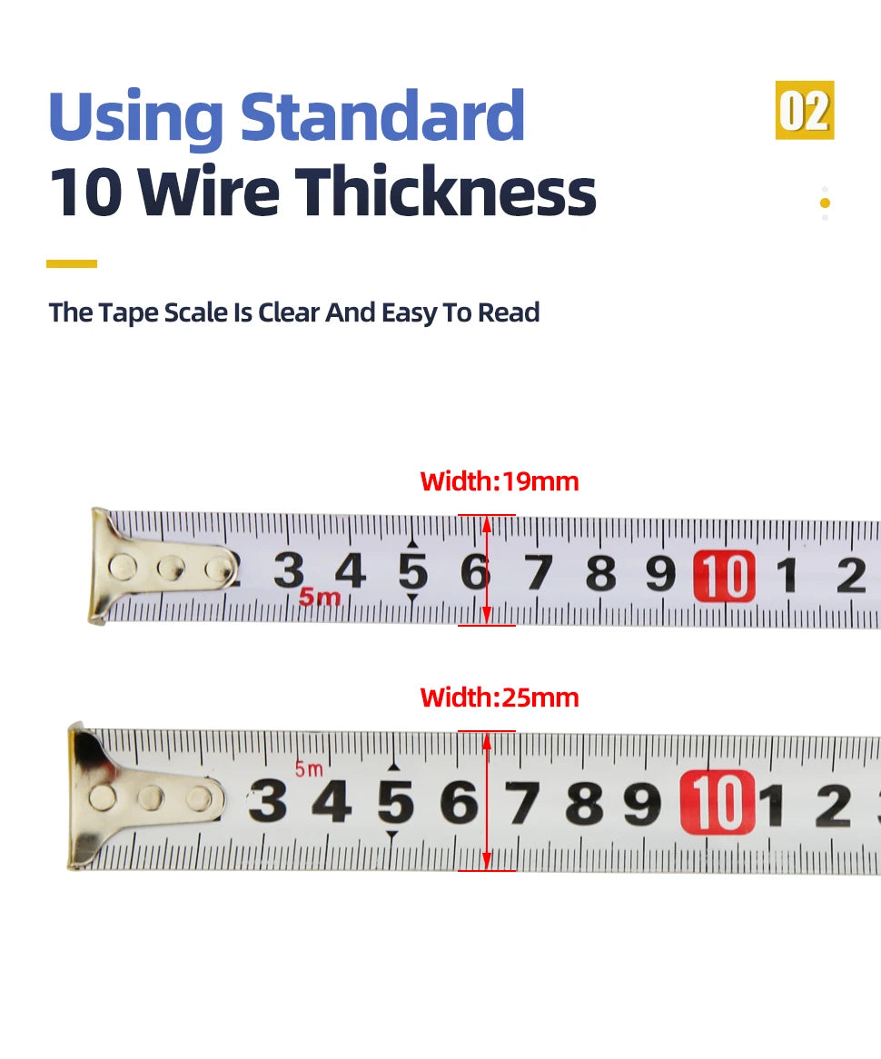 2M 3M 5M Tape Measure Metric Steel Measuring Ruler Distance Measuring Tool Meter Ruler Steel Tape Length Metal Measuring Tools
