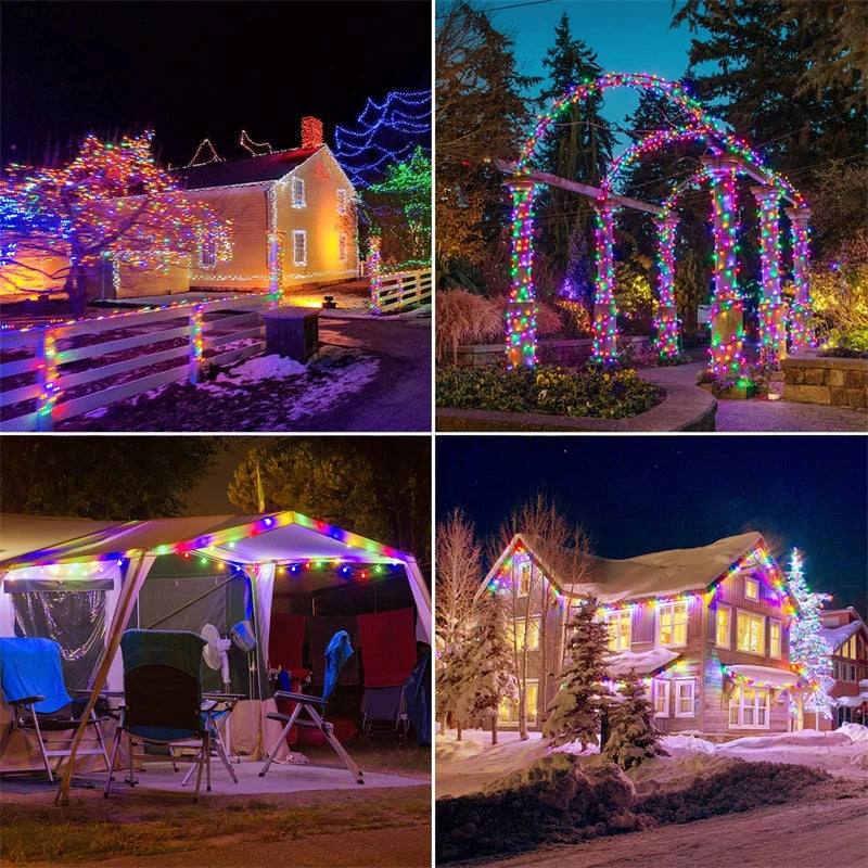 32M Solar LED Light Outdoor Festoon Lamp Garden Fairy Light String Led Twinkle Waterproof Lamp Christmas Garland Yard Decoration