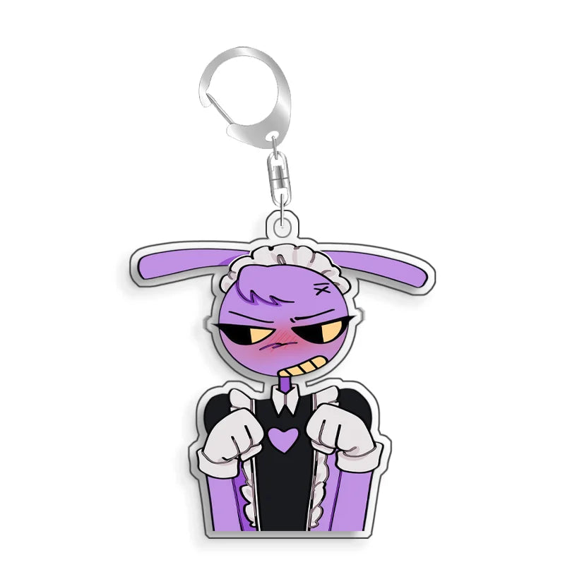 For The Amazing Digital Circus Ragatha Pomni Gangle Caine  Acrylic Selfmade Cute Cartoon Anime Keychain Pendant Toy Gifts 5cm