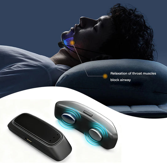 Electric Throat  Anti-Snoring Device EMS Pulse Stop Snore Sleep Instrument Hanging Ear Anti-Snoring Device Snoring Corrector