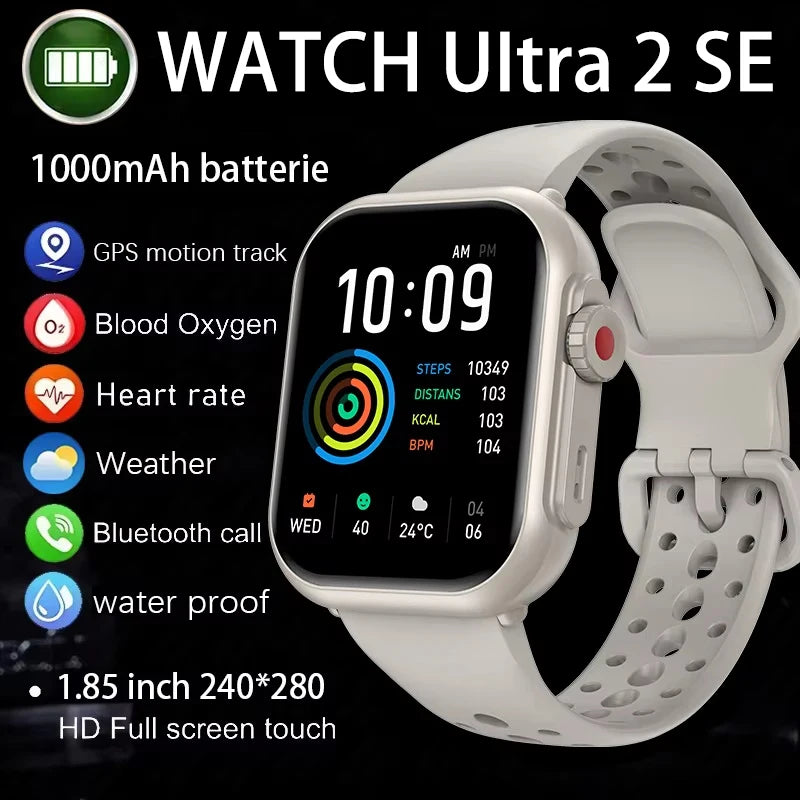 For IOS Watch Ultra 2 SE Men Women Smart Bracelet 1000mAh Battery GPS AMOLED Display Bluetooth Call Sport Waterproof Smart Watch
