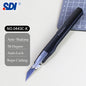 SDI 9mm Anti-Shaking Utility Knife 30-Degree Angle Sharp Black Steel Blades Box Cutter Auto Lock Professional Craft DIY Opener