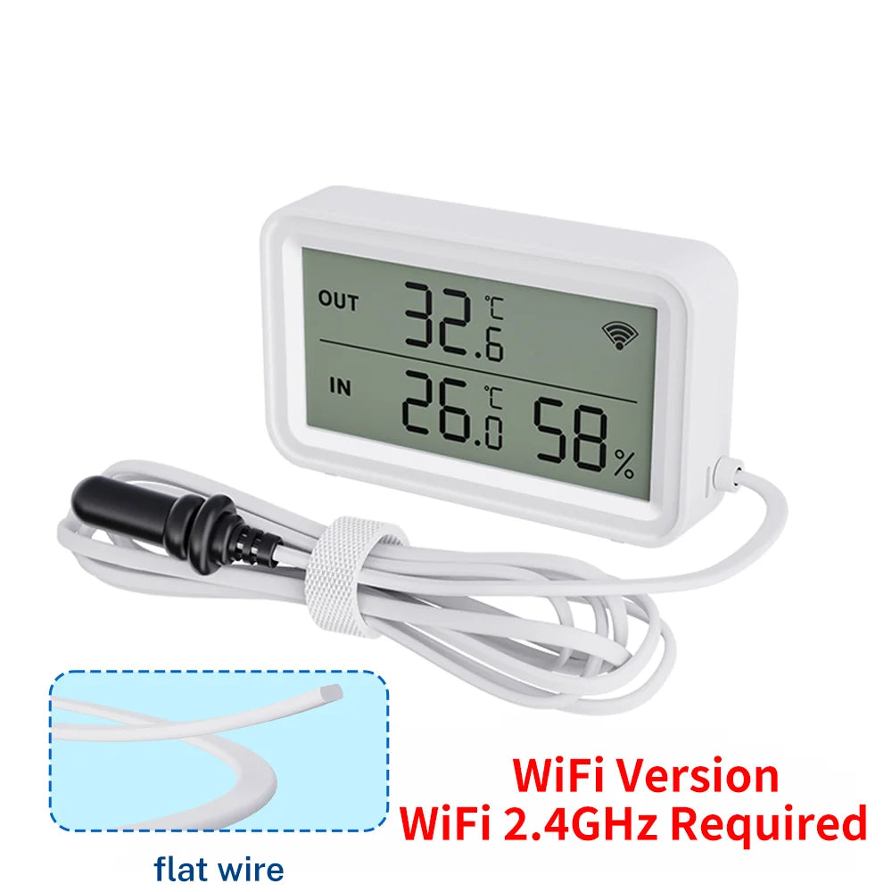 Tuya WiFi Zigbee Temperature Humidity Sensor With External Probe for Smart Home APP Remote Control Work with Yandex Alexa