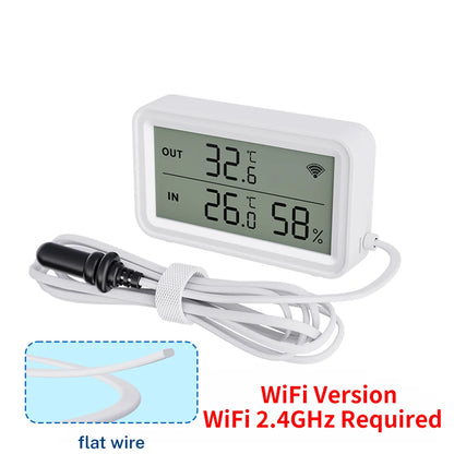Tuya WiFi Zigbee Temperature Humidity Sensor With External Probe for Smart Home APP Remote Control Work with Yandex Alexa