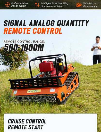 Customized diesel lawn mower that can climb slopes GPS all terrain tracked lawn mowing robot