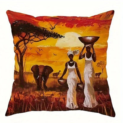 African elephant decorative pillowcase, pillowcase ultra-soft polyester material living room sofa back car pillowcase decoration