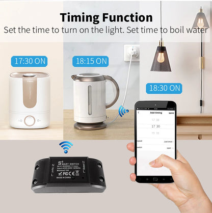 Universal Breaker Timer Smart Life APP Wireless Remote Control Works with Alexa Google Home DIY WiFi Smart Light Switch