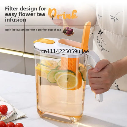 Large Capaci Cold Water Pot Heat Resistant Drop Proof Fruit Tea Barrel Beverage Ice Water Bottle for Frie Home Use