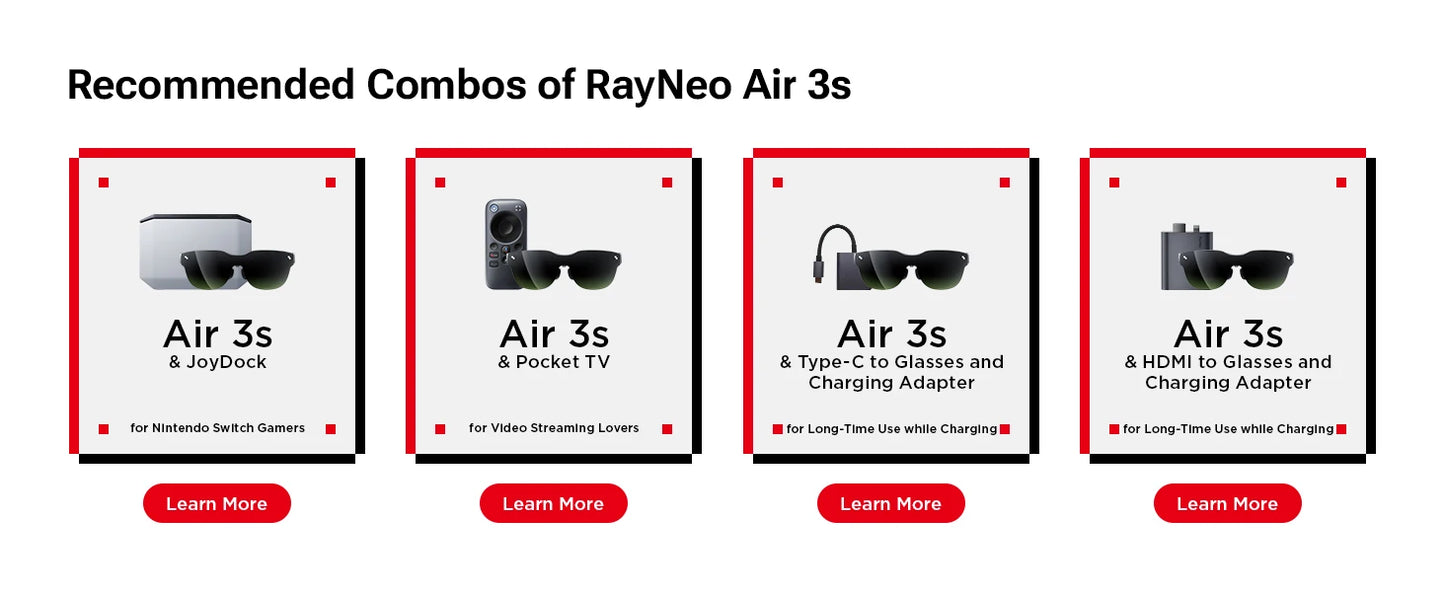 TCL RayNeo Air 4 /Air 4 PRO /Air 3S/2S Inteligentne okulary AR 201-calowy Micro OLED 3D HD Prywatne Kino do telefonu, komputera, konsoli do gier