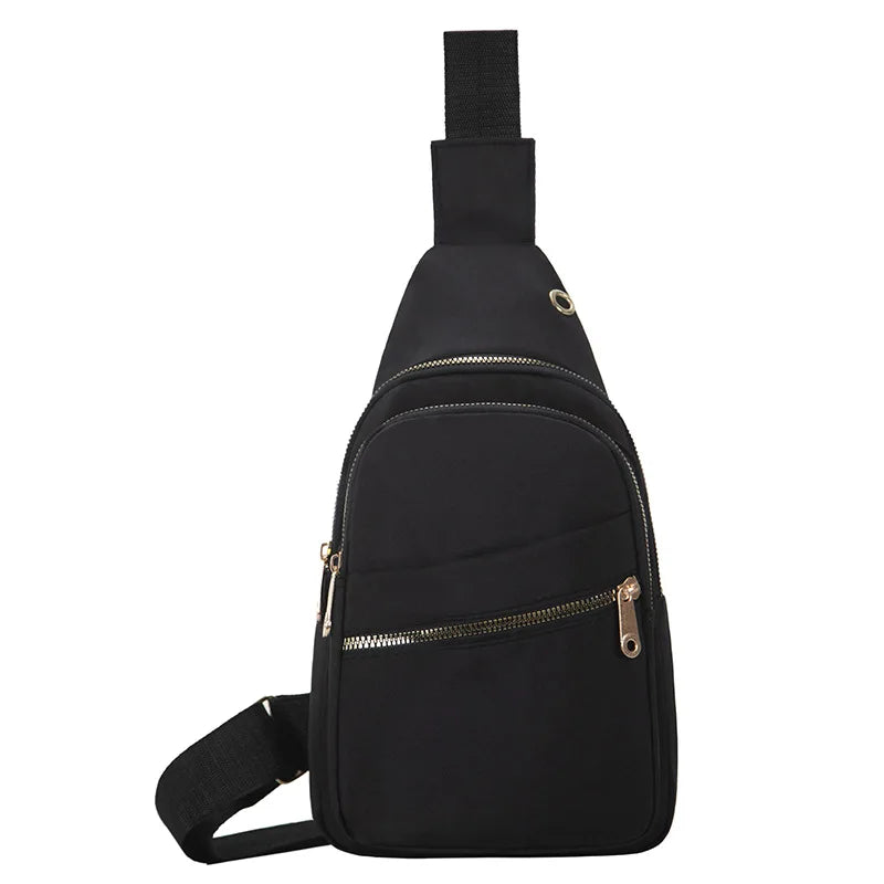 Women's Crossbody Bag New Korean Simple Women's Chest Bag Large Capacity Women's Outdoor Casual Embroidery Quilt Single Shoulder