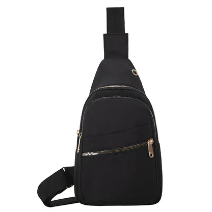 Women's Crossbody Bag New Korean Simple Women's Chest Bag Large Capacity Women's Outdoor Casual Embroidery Quilt Single Shoulder