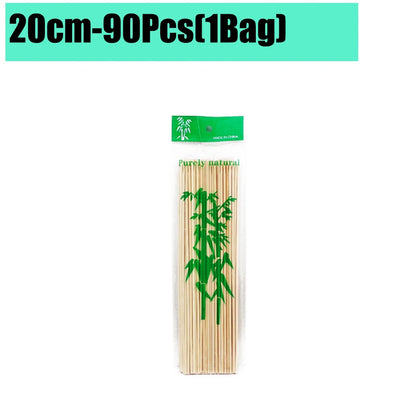 90-1350Pcs Bamboo Wooden BBQ Skewers Sticks Disposable 15/20/25/30cm for Grilling, Fruit, Kabob,BBQ, Barbecue, Camping, Outdoor