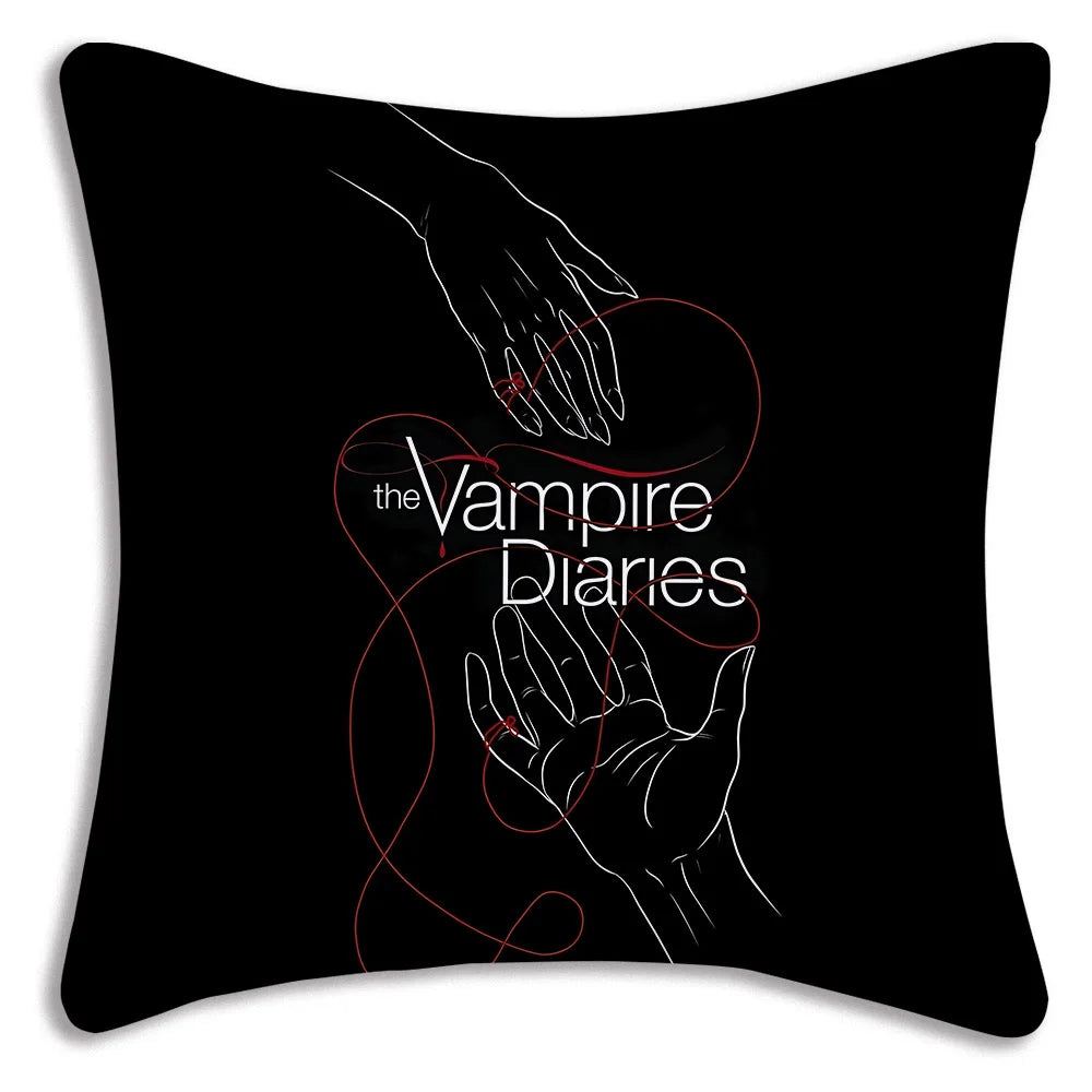 Hot American TV series Vampire Diaries Pillow Covers Sofa Decorative Home Double-sided Printing Short Plush Cute Cushion Cover