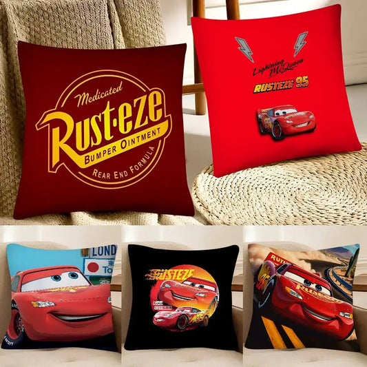 Cartoon Car Lightning McQueen Pillow Case Fashion Square Pillowcase Bedroom Sofa Room Ins Decoration Leisure