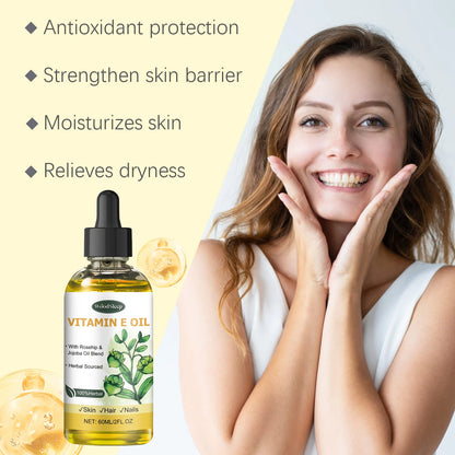 60ml Natural Vitamin E Essential Oil For Massage Skin Care Scraping Shower Face Body Nail Hair Eyelash Care Universal Daily Care