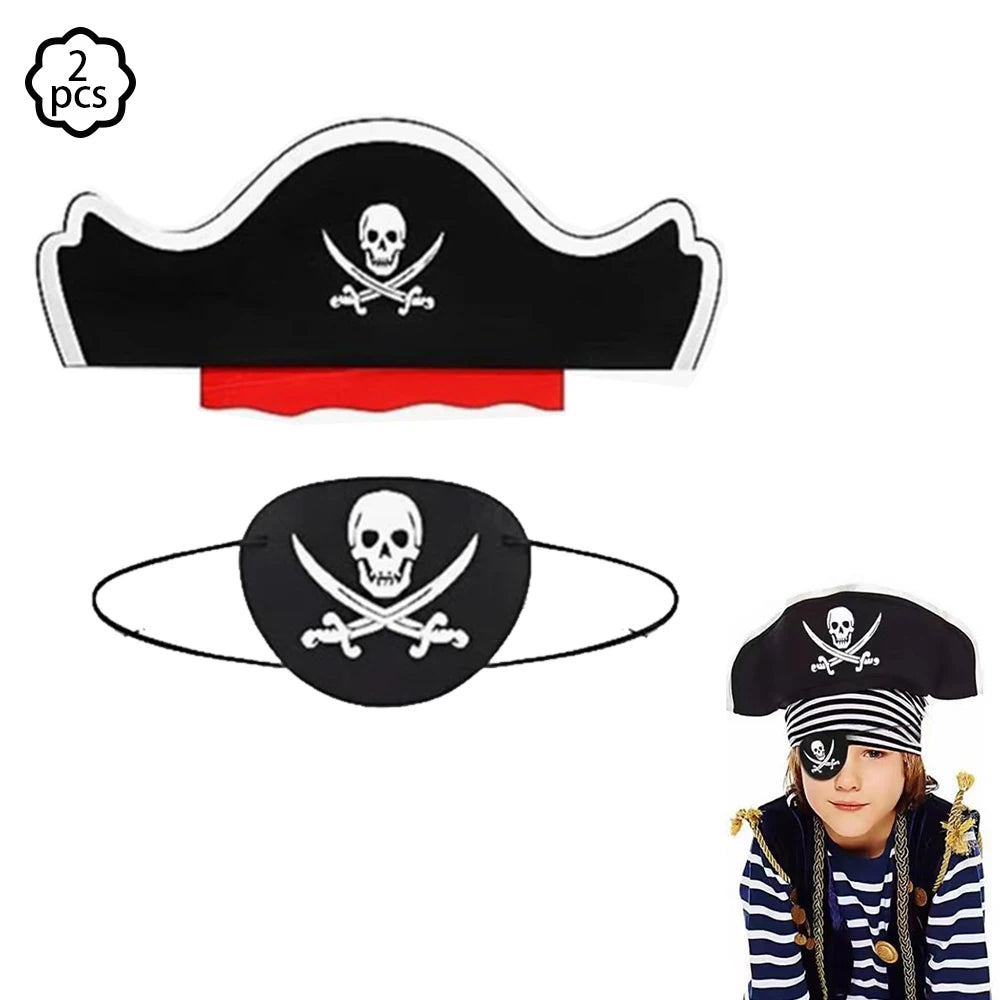 Pirate party napkins plates cups Tablecloths Banner Pirate skull balloon kids Caribbean Pirate themed birthday party decoration
