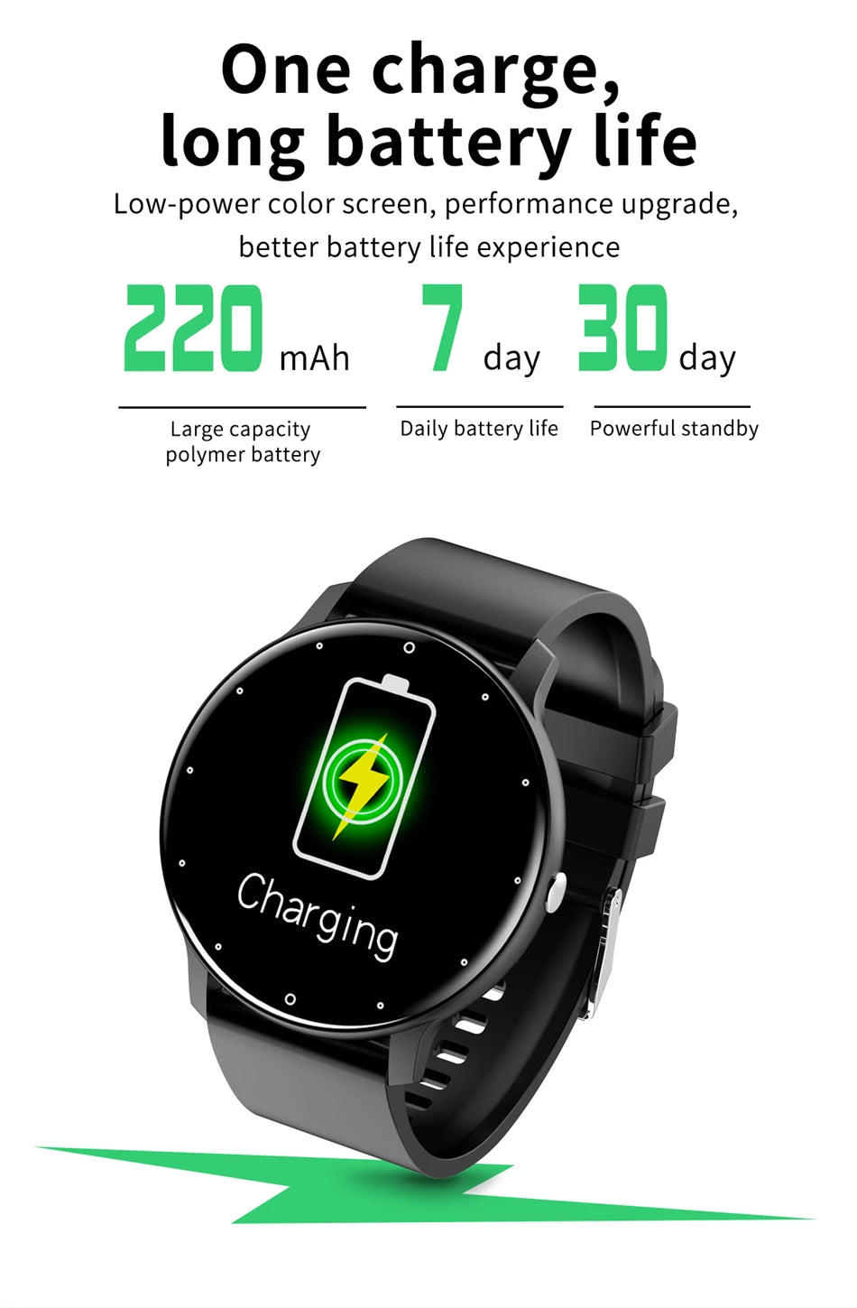 Smartwatch LIGE męski damski z pełnym ekranem dotykowym Sportowy zegarek fitness męski IP67 Wodoodporny Bluetooth dla Androida iOS Smartwatch Mężczyźni
