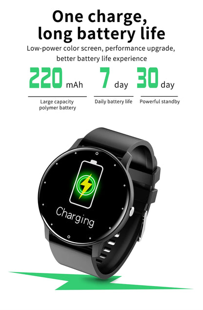 Smartwatch LIGE męski damski z pełnym ekranem dotykowym Sportowy zegarek fitness męski IP67 Wodoodporny Bluetooth dla Androida iOS Smartwatch Mężczyźni